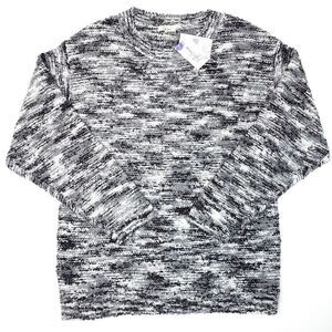 NWT Peyton Primrose Black Melange Crew Neck Sweater Womens XL Acrylic Preppy